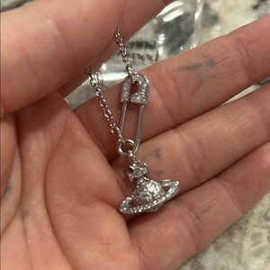 Vivienne Westwood Silver Safety Pin Pendant Necklace
